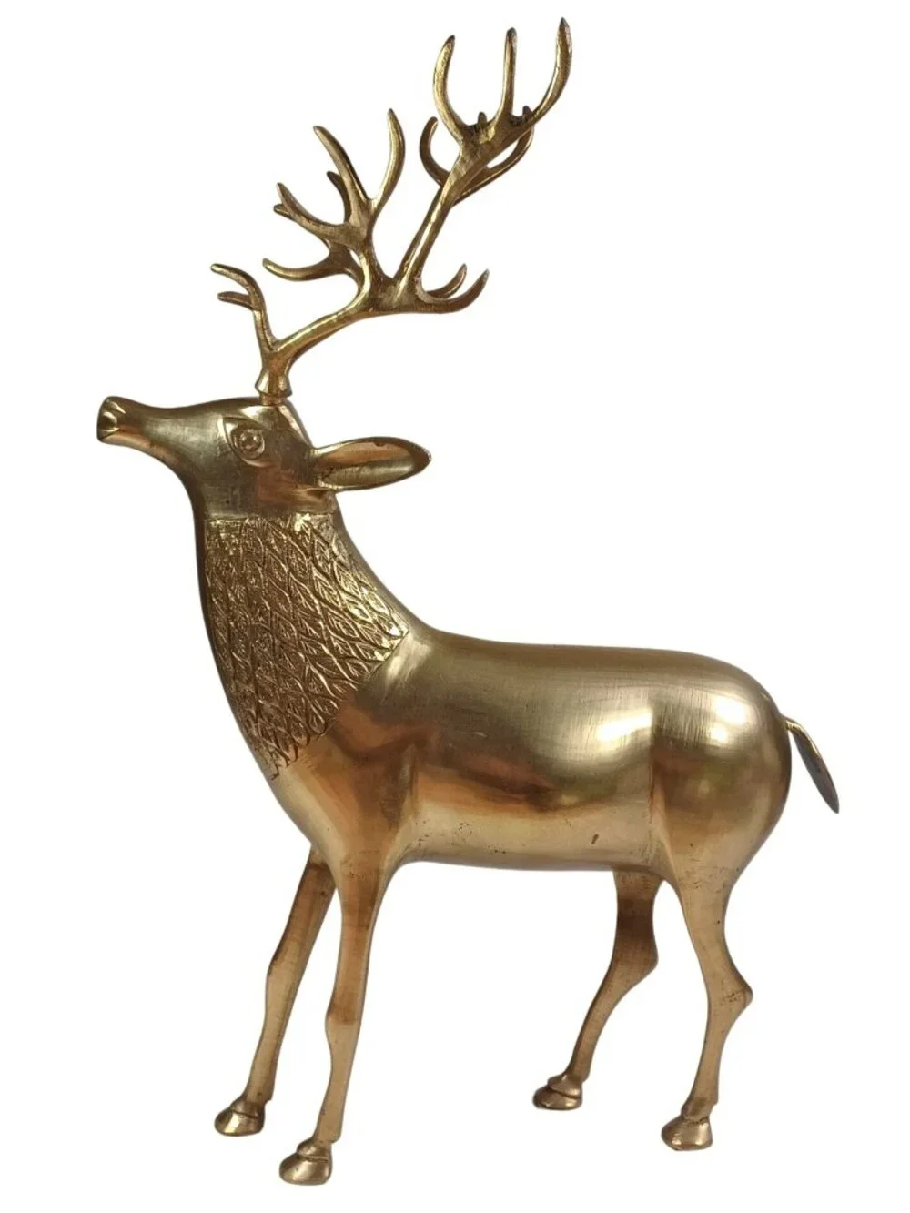 Vintage Mid Century Brass Reindeer Deer Sculpture Figurine Hollywood Regency 15.